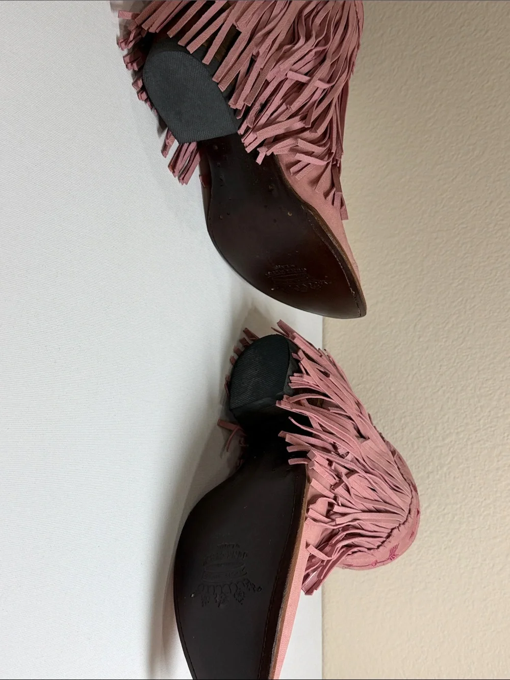 Junk Gypsy by Lane Pink Fringe Western Ankle Boots for Women